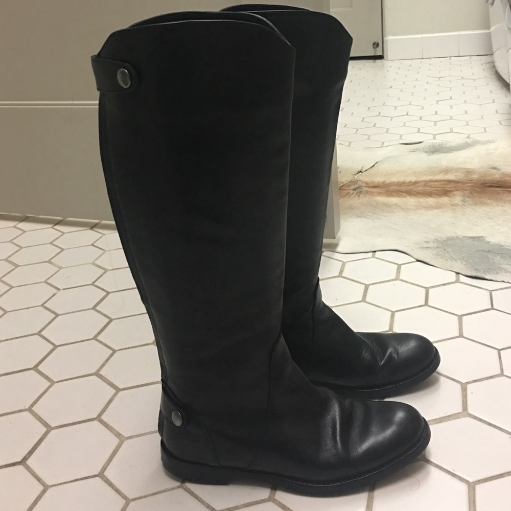 SZ 35 M black Italian leather riding boots